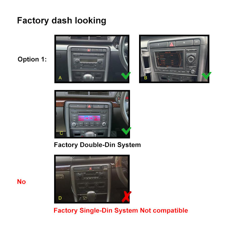 9 Inch Facia FAAUDIA4200120089 Panel Fascia Dash Plate Panel suits Audi A4 2001-2008