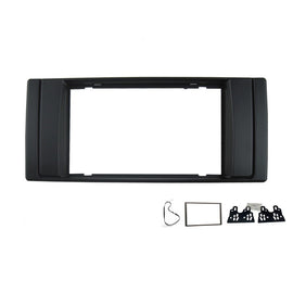 Double 2 DIN F7BM2 Facia Kit Fascia Panel Dash Plate For BMW X5 E53 5 Series E39 1995-2006