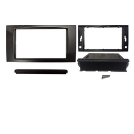 Double Single Din F7FD5B Facia Fascia Dash Snap in Pocket For Ford Fiesta Focus Kuga Transit 2005-2013 Black