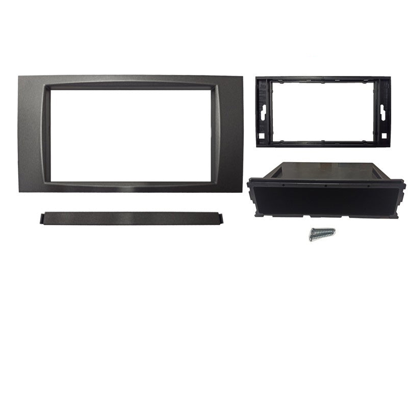 Double Single Din FAFORDFOCUS20052008G7 Facia Fascia Dash Snap in Pocket For Ford Fiesta Focus Kuga Transit 2005-2013 Grey