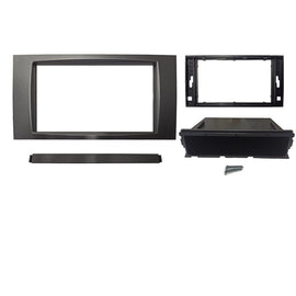 Double Single Din  F7FD5G Facia Fascia Dash Snap in Pocket For Ford Fiesta Focus Kuga Transit 2005-2013 Grey