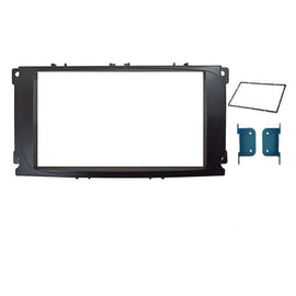 Double 2 DIN F7FD6B Facia Kit Fascia Panel Dash Plate For Focus 2008-2011 Mondeo 2007-2014 Black