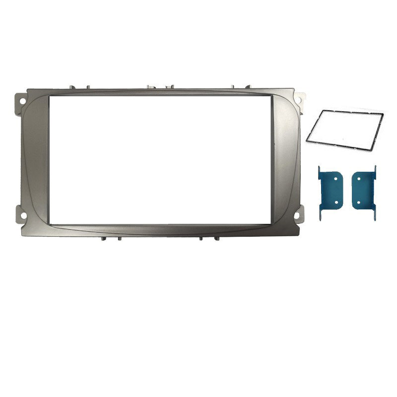Double 2 DIN FAFORDFOCUS20082011S7 Facia Kit Fascia Panel Dash Plate For Focus 2008-2011 Mondeo 2007-2014 Silver