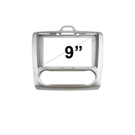 9 Inch Facia F9FD24 Panel Fascia Dash Plate Panel suits Ford Focus Auto Air 2004-2011 Silver