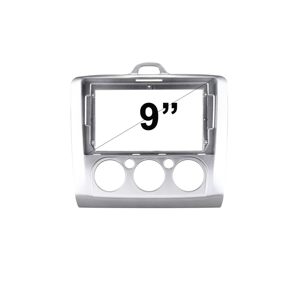 9 Inch Facia FAFORDFOCUSMANUAL200420119S Panel Fascia Dash Plate Panel suits Ford Focus Manual Air 2004-2011 Silver