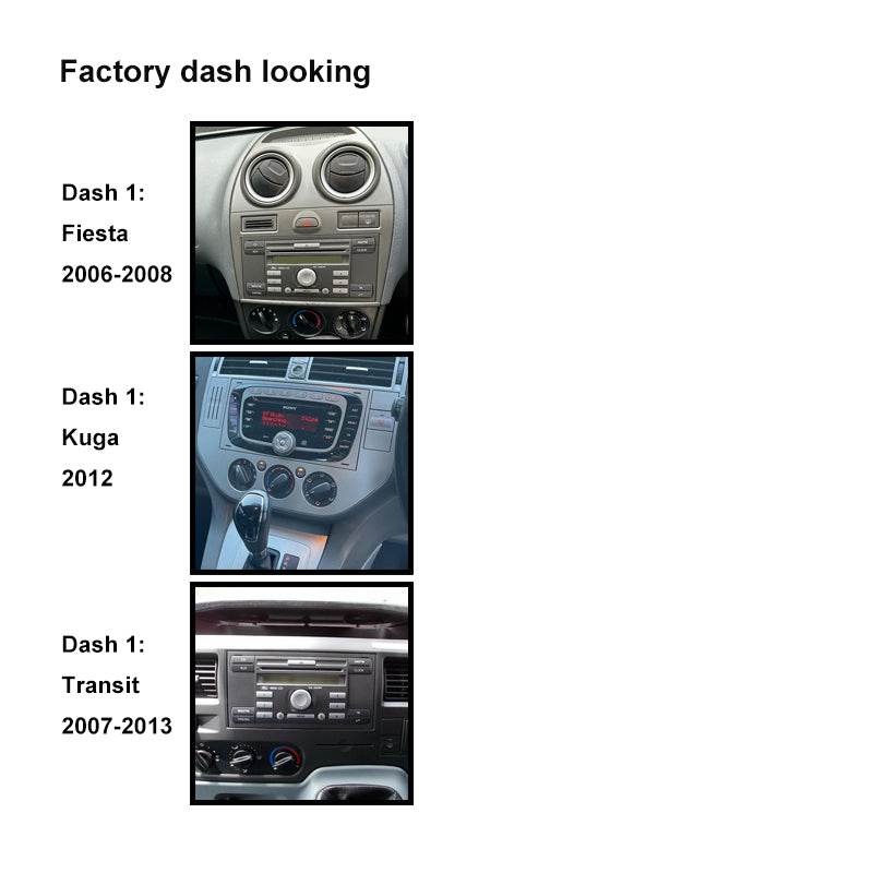 9 Inch Facia FAFORDTRANSIT200720139 Fascia Dash Plate Panel suits Ford Fiesta 2006-2008 Transit 2007-2013 Kuga 2012