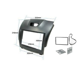 Double 2 Din FAHOLDENCOLORADO2012ON7 Facia Kit Panel Fascia Plate Dash For Holden Colorado 2012+ Grey