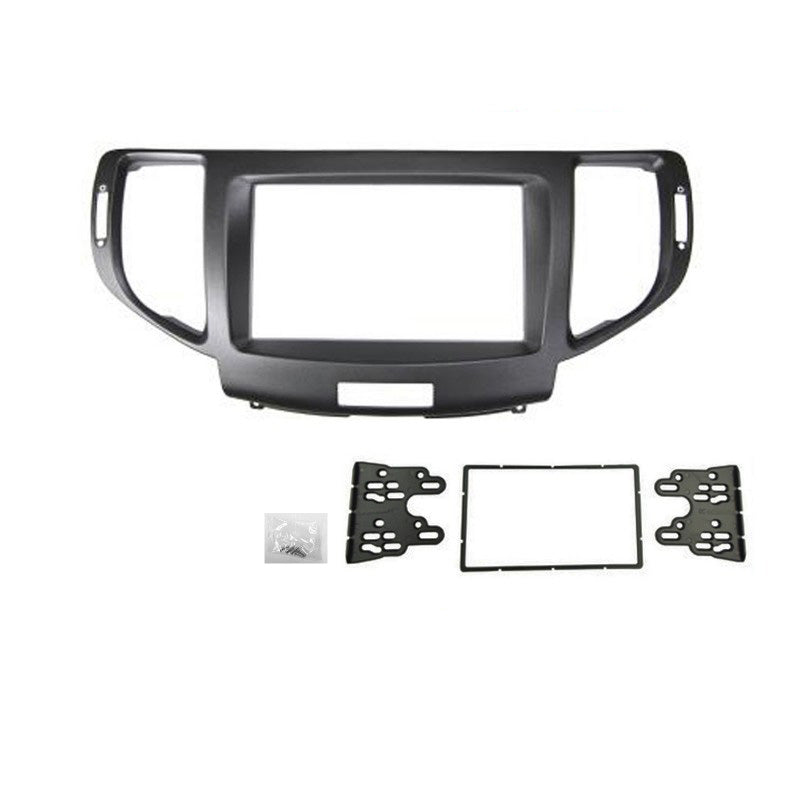 Double 2 DIN FAHONDAACCORDEURO2008ON7 Facia Kit Fascia Panel Dash Plate For Honda Accord Euro 2008+ Black