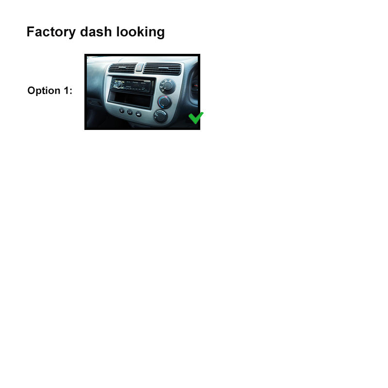9 Inch Facia FAHONDACIVICSEDAN200020059 Fascia Dash Plate Panel suits Honda Civic Sedan 2000-2005 Grey