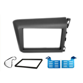 Double 2 DIN FAHONDACIVICSEDAN201220157 Facia Kit Fascia Panel Dash Plate For Honda Civic Sedan 2012-2015 Grey