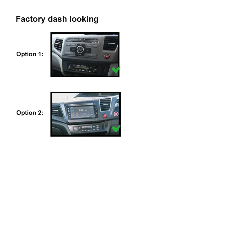 9 Inch Facia FAHONDACIVICSEDAN201220159 Fascia Dash Plate Panel suits Honda Civic 2012-2015 Sedan