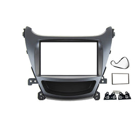 Double 2 DIN F7HY3 Facia Kit Panel Fascia Dash Plate For Hyundai Elantra MD3 2013-2015