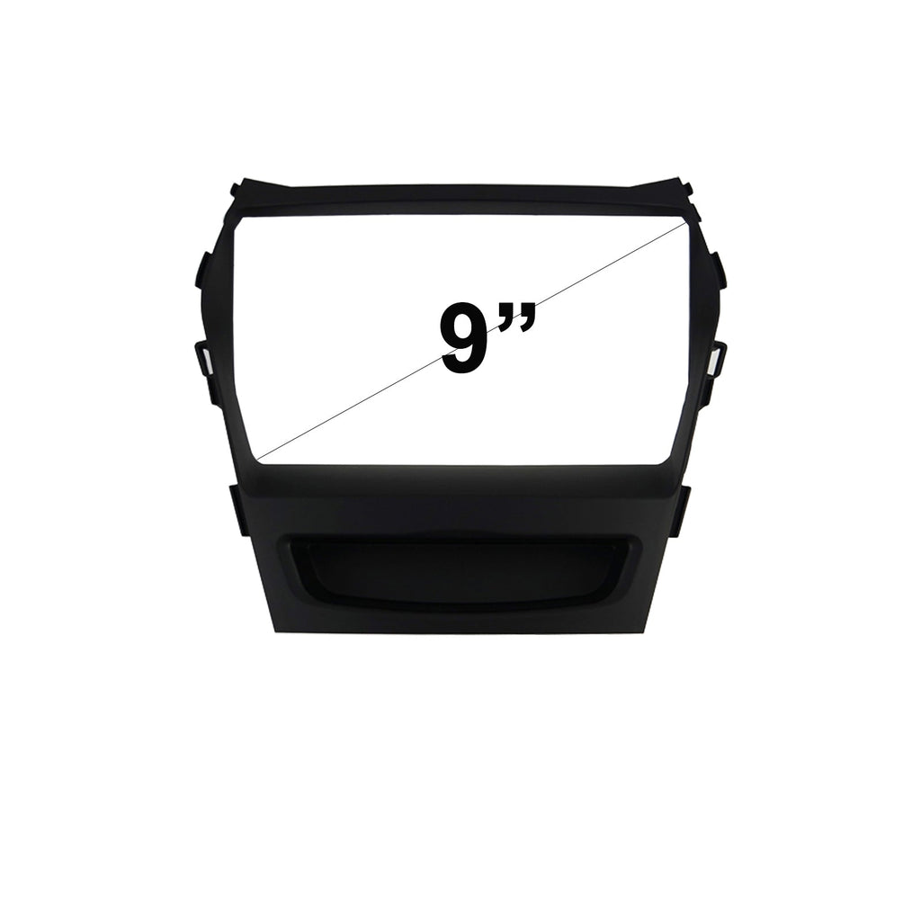 9 Inch Facia FAHYUNDAISANTAFE201320189  Fascia Dash Plate Panel For Hyundai Santafe 2013-2018 Black