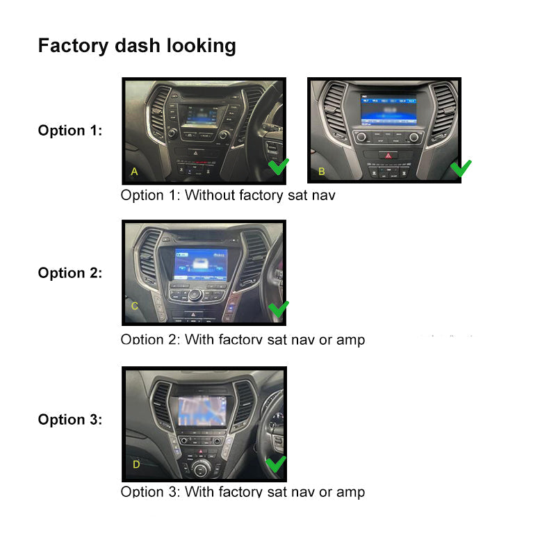 9 Inch Facia FAHYUNDAISANTAFE201320189  Fascia Dash Plate Panel For Hyundai Santafe 2013-2018 Black