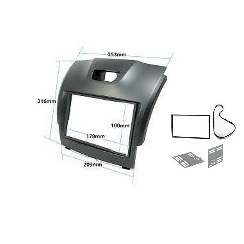 Double 2 DIN FAISUZUDMAX2012ON7 Facia Kit Fascia Panel Dash Plate For Isuzu Dmax D-max 2012+