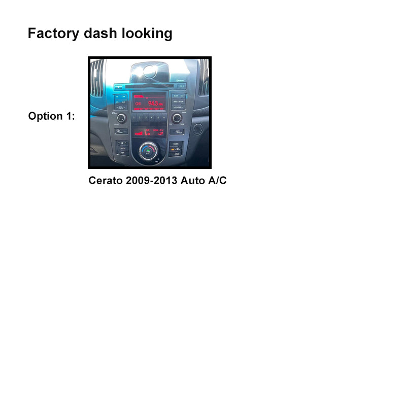 9 Inch Facia FAKIACERATO20092013AUTO9 Fascia Dash Plate Panel For Kia Cerato Auto A/C 2009-2013 Black
