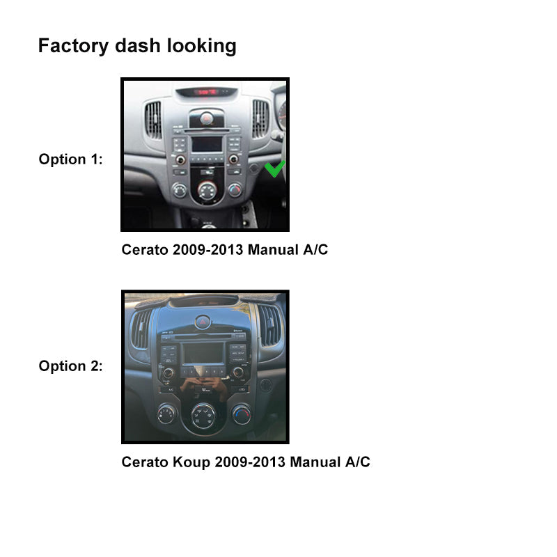 9 Inch Facia FAKIACERATO20092013MANUAL9 Fascia Dash Plate Panel For Kia Cerato Koup Manual A/C 2009-2013 Black