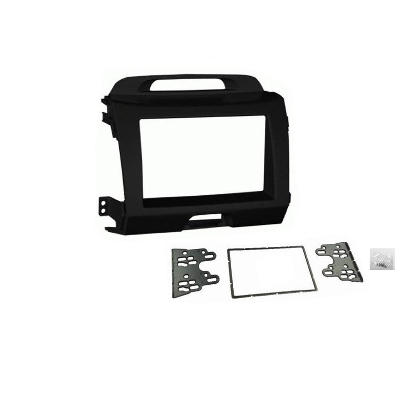 Double 2 DIN F7KA7 Facia Kit Panel Fascia Dash Plate For Kia Sportage SL 2010-2015 Small Clock Display
