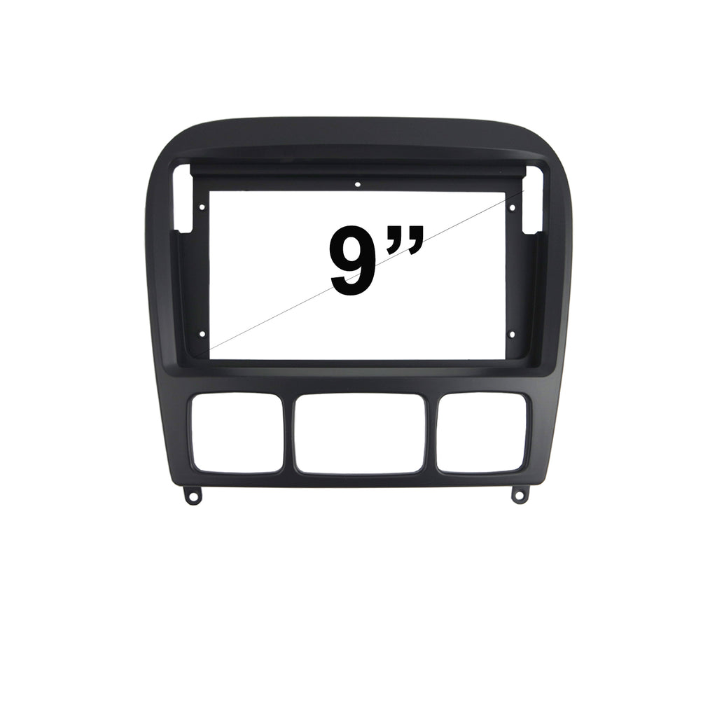 9" FACIA KIT F9MB9B Fascia Dash Plate Panel For Mercedes Benz S-Class 1998-2005 W220 BLACK