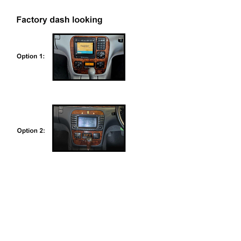 9" FACIA KIT F9MB9B Fascia Dash Plate Panel For Mercedes Benz S-Class 1998-2005 W220 BLACK