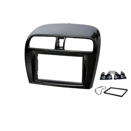 Double 2 DIN FAMITSUBISHIMIRAGE2012ON7 Facia Kit Fascia Panel Dash Plate For Mitsubishi Mirage 2012+