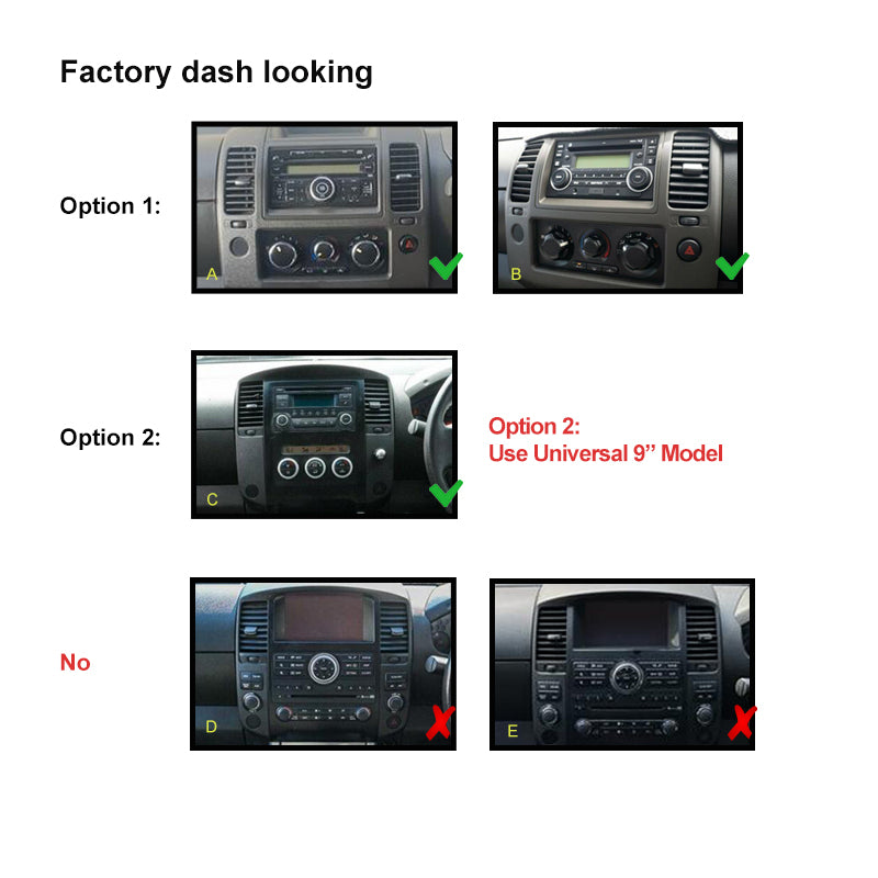 9 Inch Facia FANISSANNAVARAD40200720159 Fascia Dash Plate Panel For Nissan Navara D40 RX 2007-2015 Navara D40 ST 2007-2010