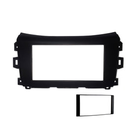Double 2 DIN FANISSANNAVARANP3002015ON7MB Fascia KIT Facia Panel Plate For Nissan Navara NP300 2015+ Matt Black