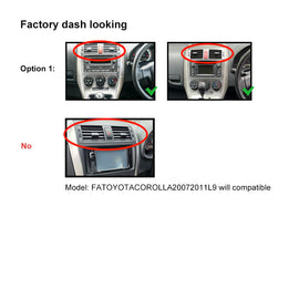 9 Inch Facia F9TY24 Fascia Dash Plate Panel Compatible With Toyota Corolla 2007-2011 Small