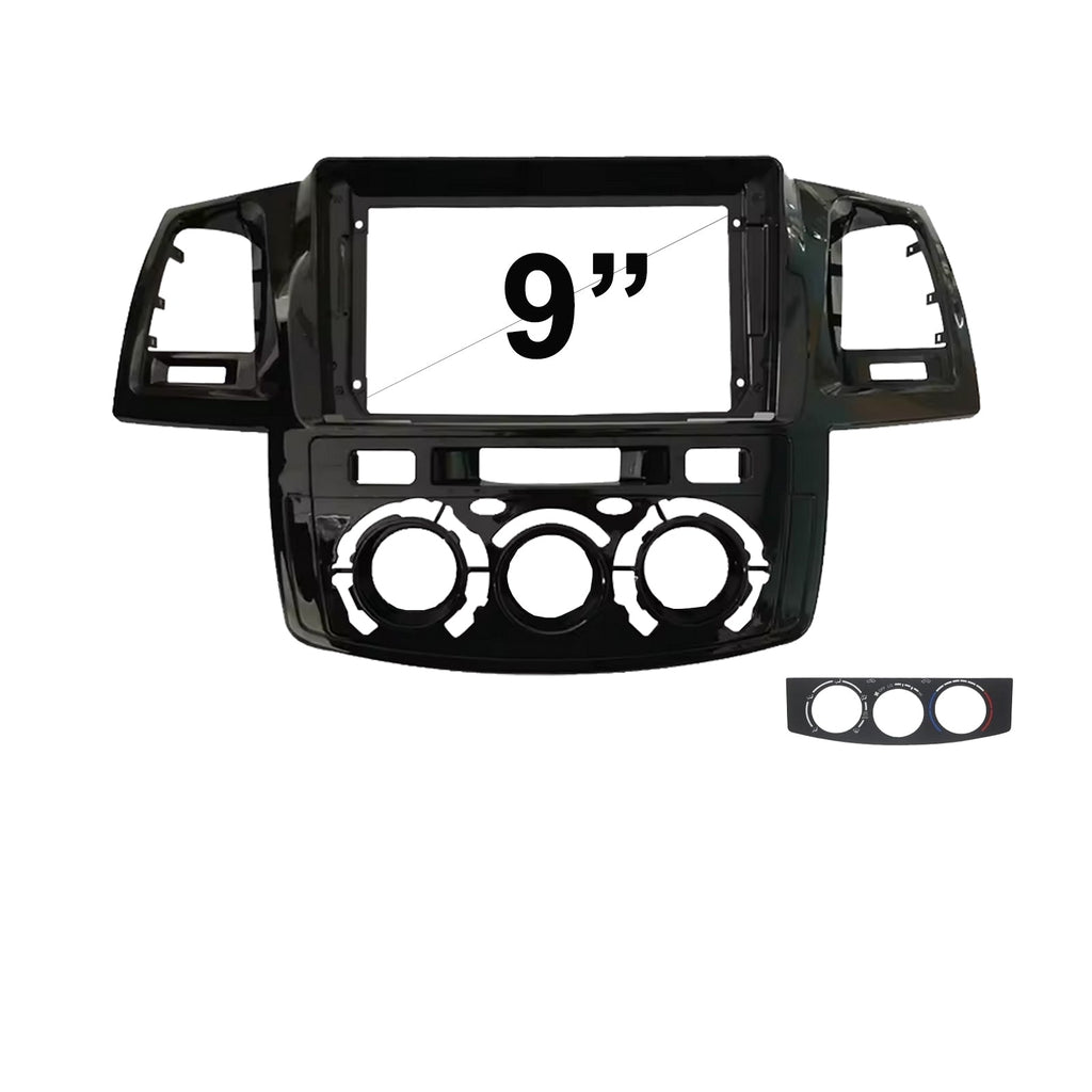 9 Inch Facia FATOYOTAHILUX20052014MANUALR9 Fascia Dash Plate Panel For Toyota Hilux 2005-2014 Manual Round Knob