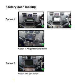 10 Inch Facia FATOYOTAKLUGER2007201310 Fascia Dash Plate Panel For Toyota Kluger 2007-2013 with Hazard Switch