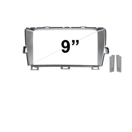 9 Inch Facia F9TY62S Fascia Dash Plate Panel Compatible With Toyota Prius 2009-2015 Silver