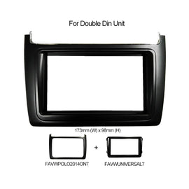 Double 2 DIN FAVWPOLO2014ON7 Facia Kit Fascia Panel Plate Dash For Volkswagen VW Polo 2014+