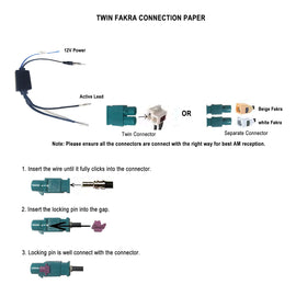 ANFA4 Twin Fakra Antenna Adapter Compatible With VW Volkswagen Audi Landrover Mercedes Peugeot Porsche Skoda