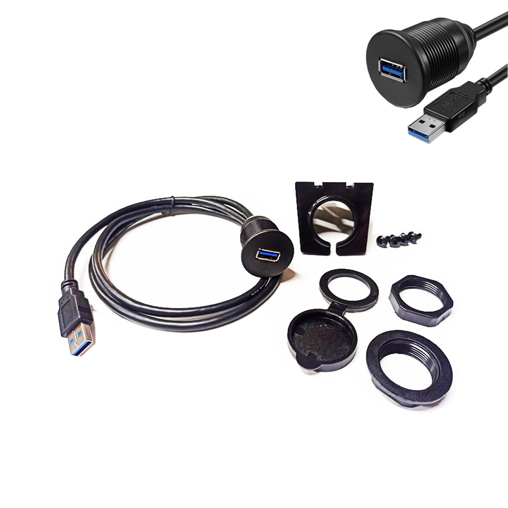 USBUN3 USB 3.0 Extension Cable Flush Mount Mounting Bracket Socket 30mm