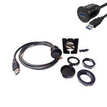 Load image into Gallery viewer, USBUN3 USB 3.0 Extension Cable Flush Mount Mounting Bracket Socket 30mm