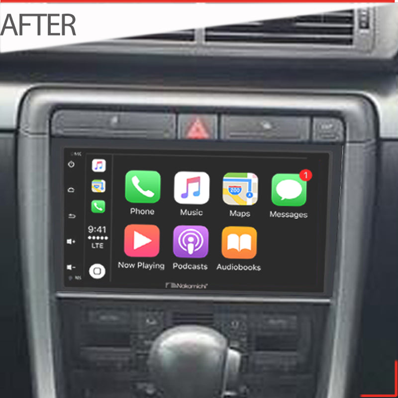 Nakamichi Android NA9AUDIA420002008 Wireless Apple Carplay Android Auto Sat Nav Solution Compatible with Audi A4 2000-2008