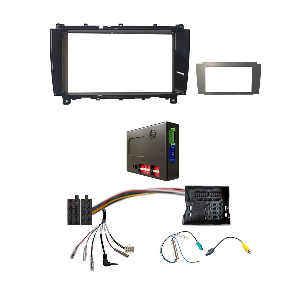 CAC F8MB6K1 9 Inch Fascia Kit Compatible with Mercedes CLK 2005-2008 Dash 1 2 Standard