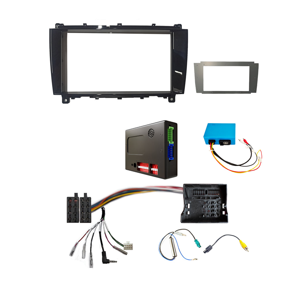 CAC F8MB6K2 9 Inch Fascia Kit Compatible with Mercedes CLK 2005-2008 Dash 2 Fibre Optic System
