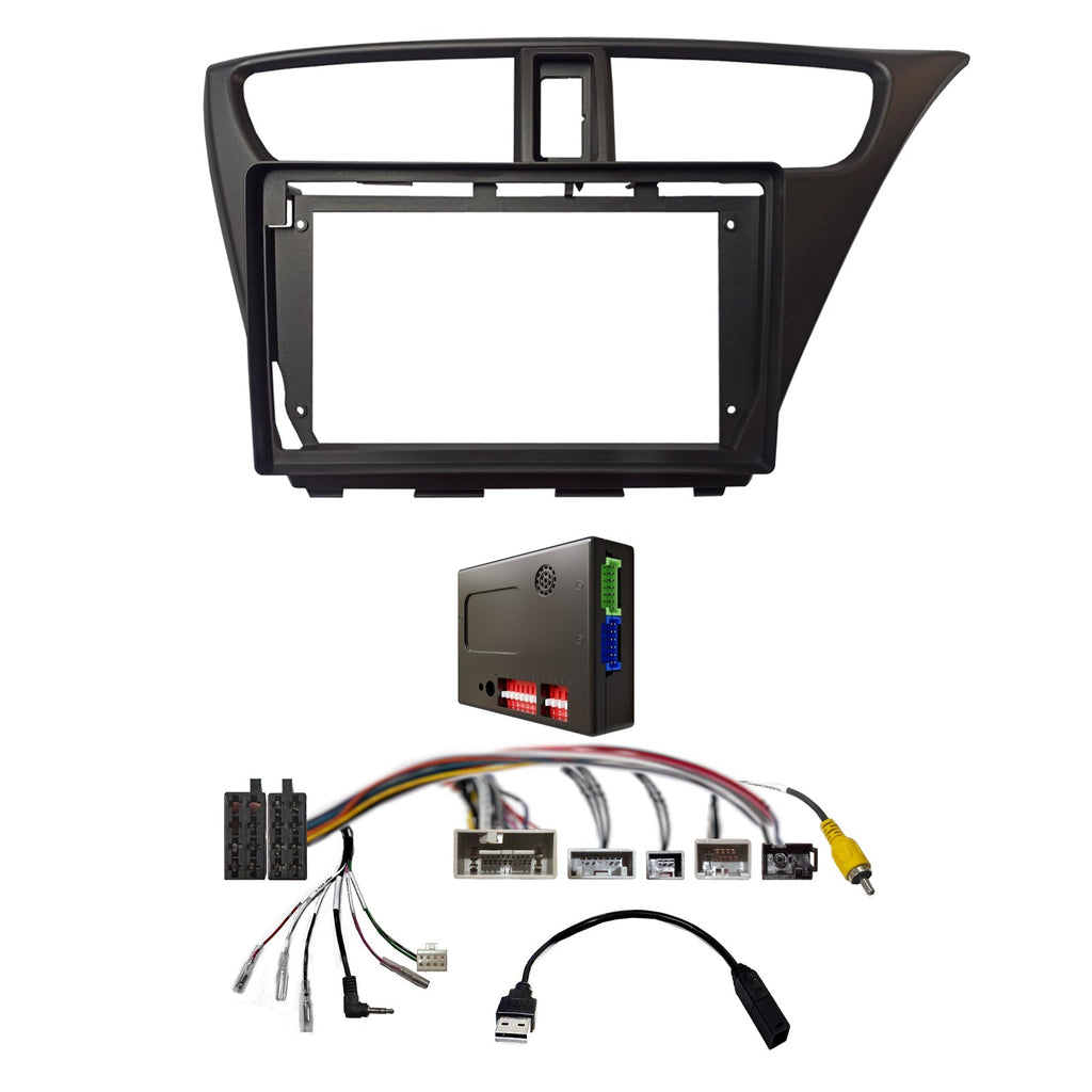 CAC F9HD3K2 9 Inch Fascia Kit Compatible with Honda Civic 2012-2015 Hatch Dash 2