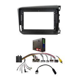 CAC F9HD6K2 9 Inch Fascia Kit Compatible with Honda Civic 2012-2015 Sedan Dash 2