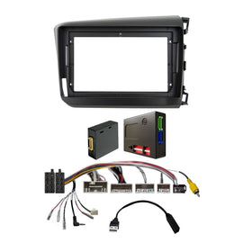 CAC F9HD6K3S 9 Inch Fascia Kit Compatible with Honda Civic 2012-2015 Sedan Dash 3 With Side Camera