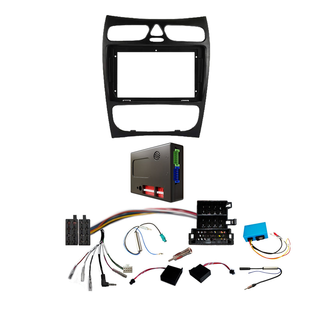 CAC F9MB5K2 9 Inch Fascia Kit Compatible with Mercedes CLK 2000-2004 Dash 2 Fibre Optic System