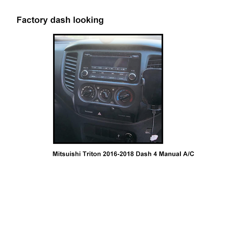 CAC F9MT26K1 9 Inch Fascia Kit Compatible with Mitsubishi Triton 2016-2018 Dash 4 Manual A/C
