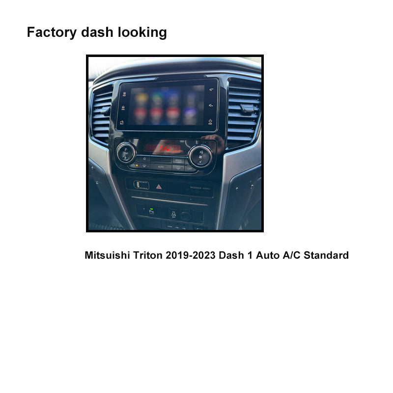 CAC F9MT28K1 9 Inch Fascia Kit Compatible with Mitsubishi Triton 2019-2023 Dash 1 Auto A/C Standard