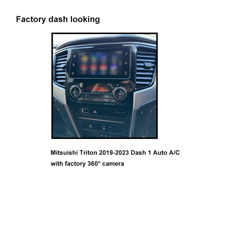CAC F9MT28K2 9 Inch Fascia Kit Compatible with Mitsubishi Triton 2019-2023 Dash 1 Auto A/C With Factory 360° Camera
