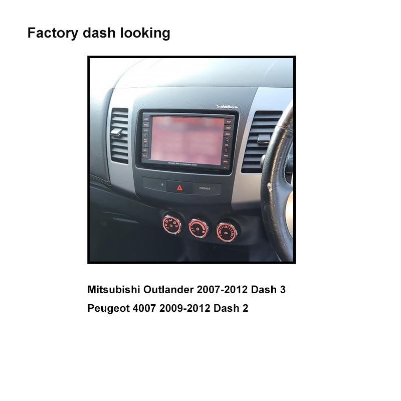 CAC F9MT8K4 9 Inch Fascia Kit Compatible with Mitsubishi Outlander 2007-2012 Peugeot 4007 2009-2012 Rockford Fosgate