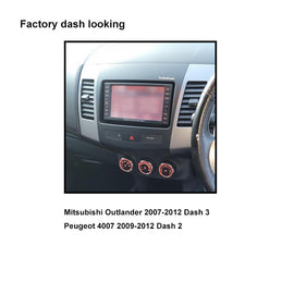 CAC F9MT8K4 9 Inch Fascia Kit Compatible with Mitsubishi Outlander 2007-2012 Peugeot 4007 2009-2012 Rockford Fosgate