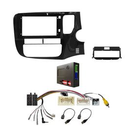 CAC F9MT9K4 9 Inch Fascia Kit Compatible with Mitsubishi Outlander 2013-2019 Rockford Fosgate Factory 360° Camera
