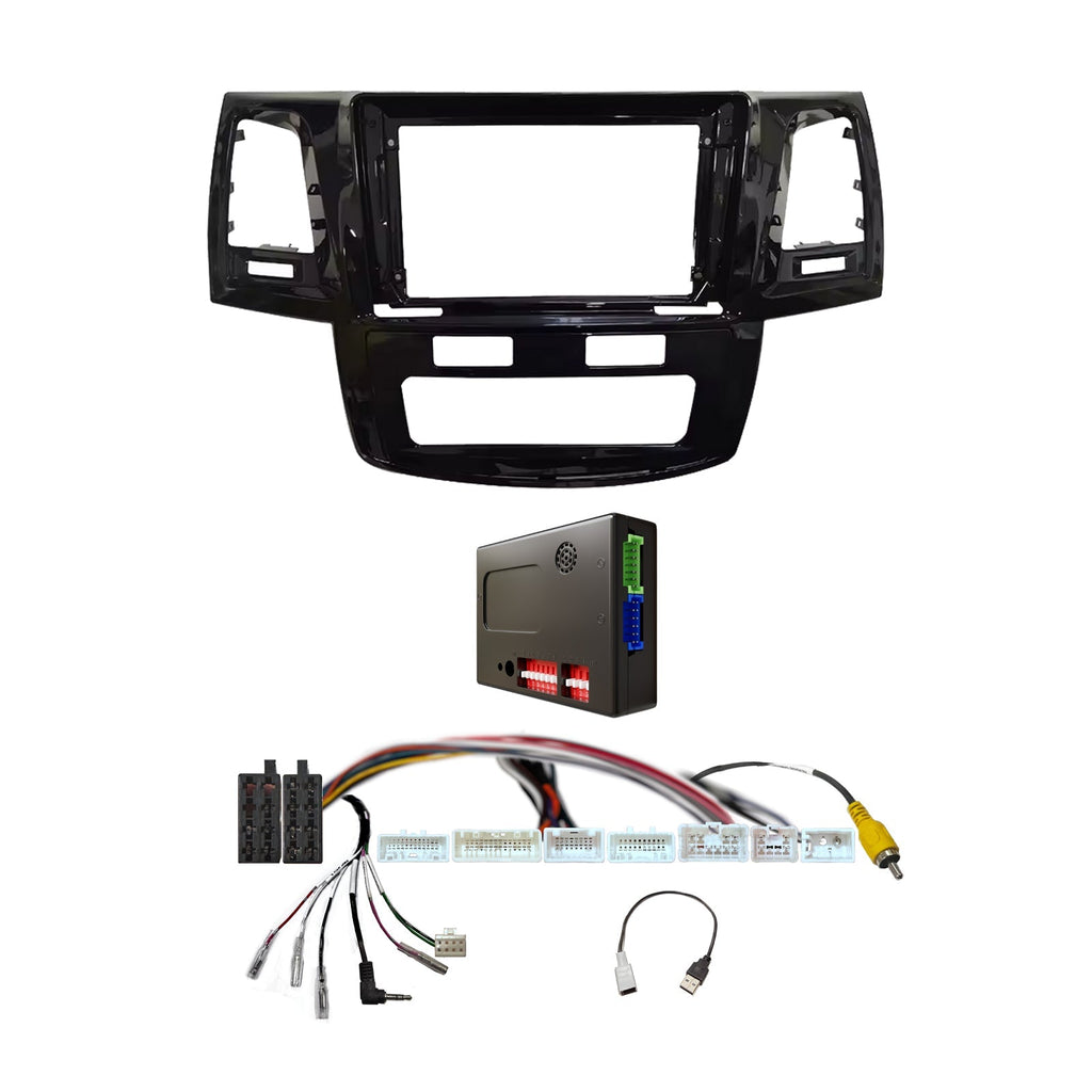 CAC F9TY37K1 9 Inch Fascia Kit Compatible with Toyota Hilux 2012-2014 Auto A/C