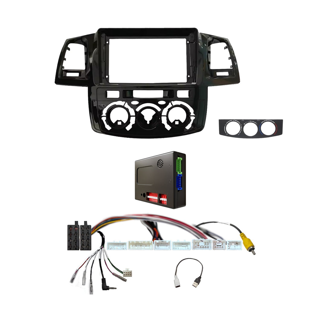 CAC F9TY38K2 9 Inch Fascia Kit Compatible with Toyota Hilux 2005-2011 Dash 1 Dash 2 Manual A/C SWC